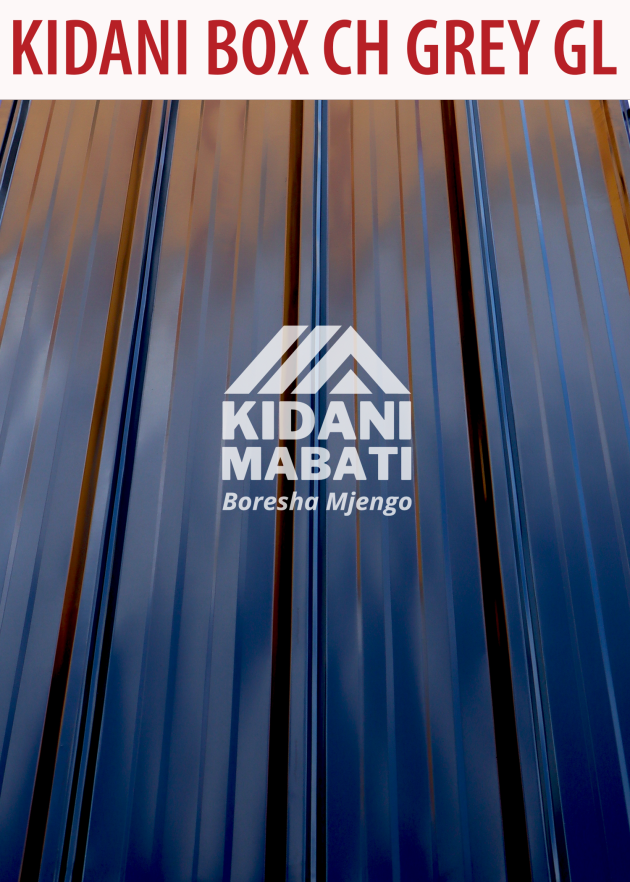 Kidani Mabati Box Profile Charcoal Grey Glossy Finish