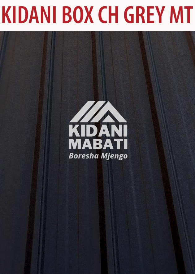 Kidani Mabati Box Profile Charcoal Grey Matte Finish