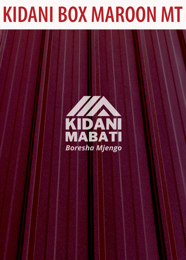 Kidani Mabati Box Profile Maroon Matte Finish