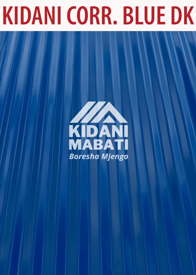 Kidani Mabati Corrugated Blue Dark Glossy Finish