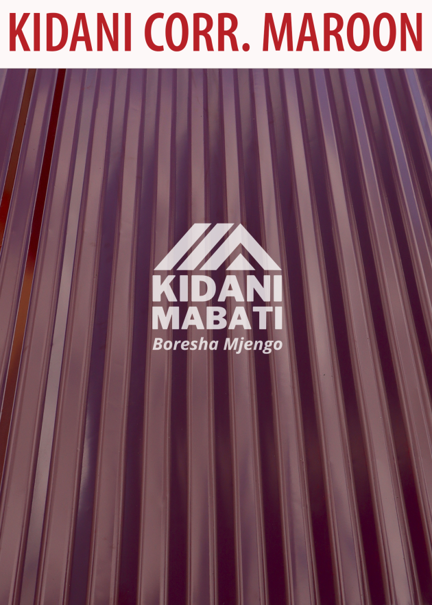 Kidani Mabati Corrugated Maroon Glossy Finish