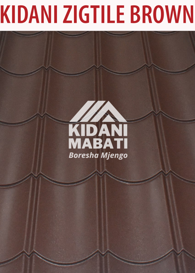 Kidani Mabati ZigTile Chocolate Brown Matte Finish