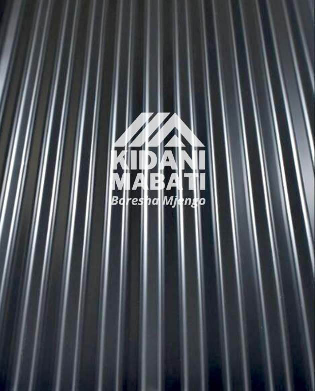 Kidani Mabati Corrugated Charcoal Grey Glossy Finish