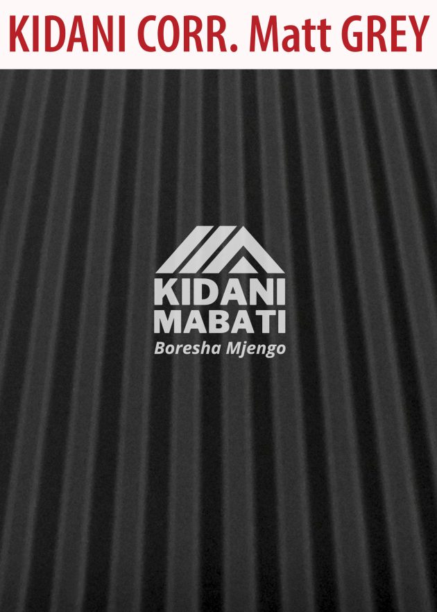 Kidani Mabati Corrugated Charcoal Grey Matte Finish